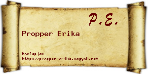 Propper Erika névjegykártya